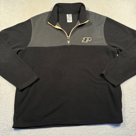 ProEdge Other - ProEdge Purdue University Quarter Zip Mens Large Black Grey Fleece Pullover NCAA